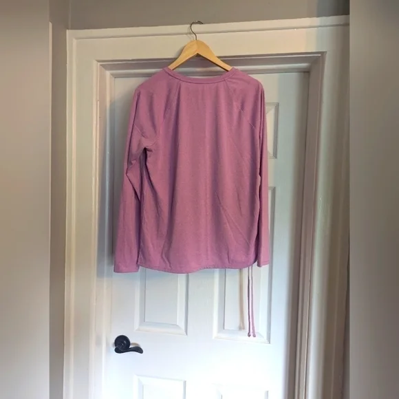 2/$15 Woman's ACX Active Pink Long Sleeve Crewneck Work Out Shirt- Size Large - Picture 2 of 5